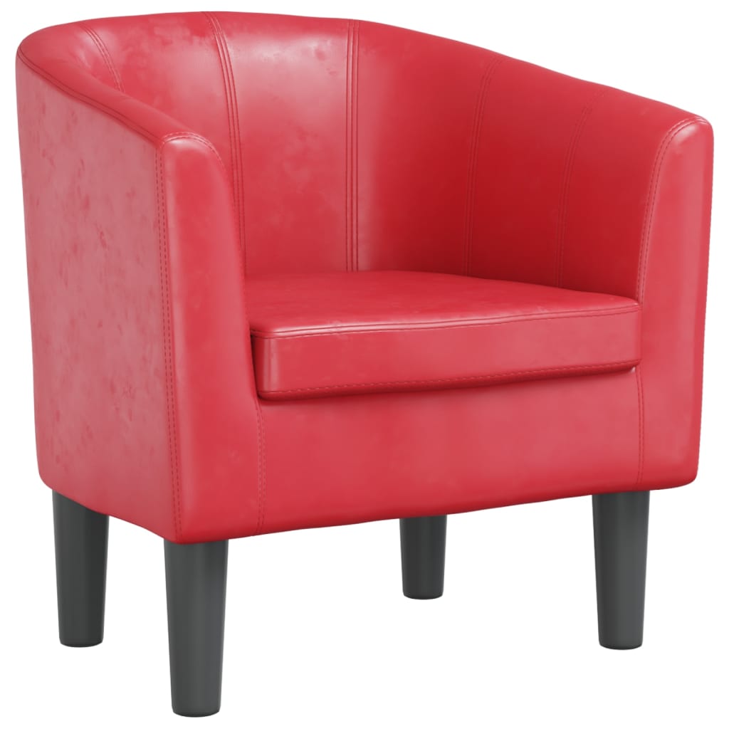 Kuipstoel kunstleer rood