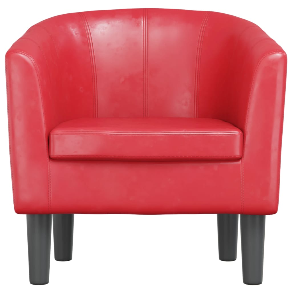 Kuipstoel kunstleer rood