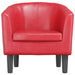 Kuipstoel kunstleer rood