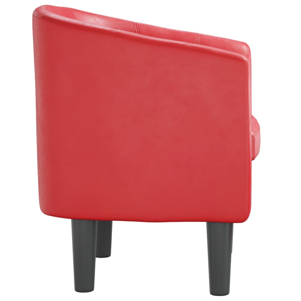Kuipstoel kunstleer rood