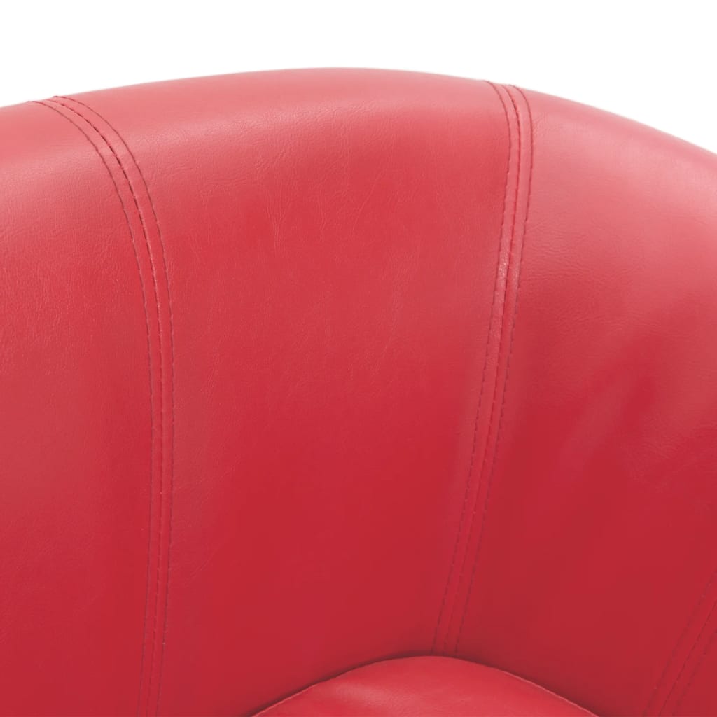 Kuipstoel kunstleer rood