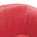 Kuipstoel met voetenbankje kunstleer rood