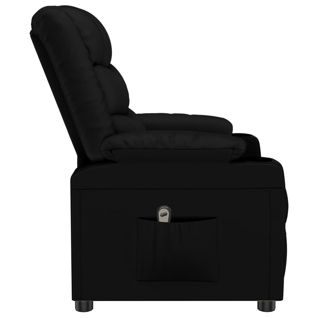 Fauteuil elektrisch verstelbaar kunstleer zwart