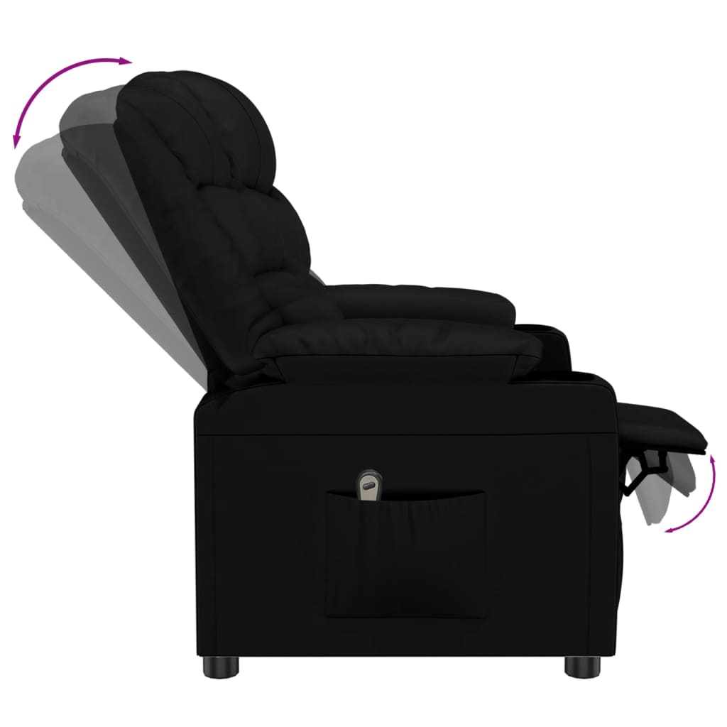 Fauteuil elektrisch verstelbaar kunstleer zwart