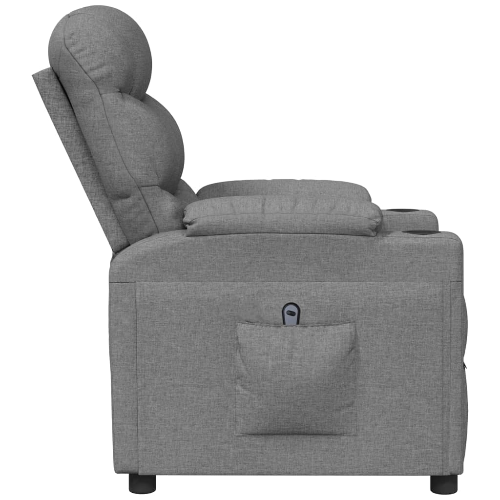 Fauteuil elektrisch verstelbaar stof lichtgrijs