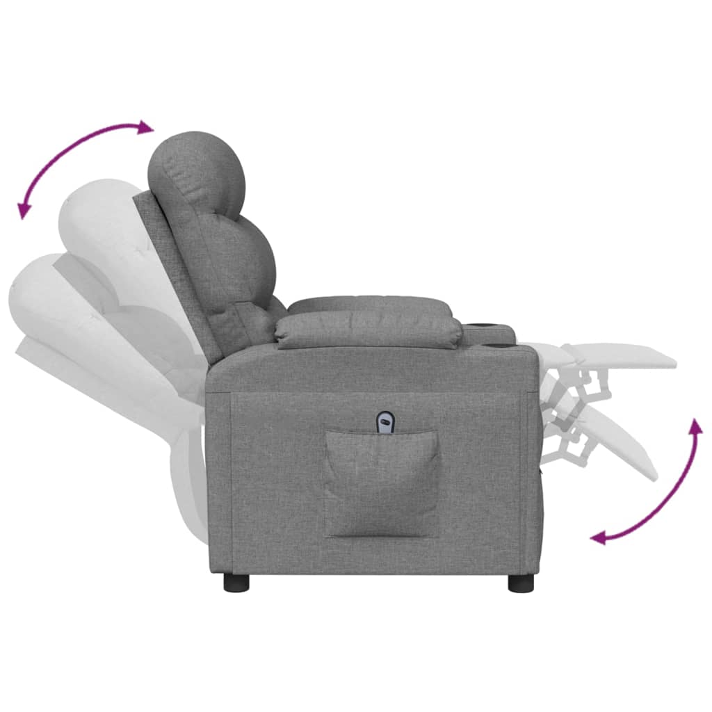 Fauteuil elektrisch verstelbaar stof lichtgrijs