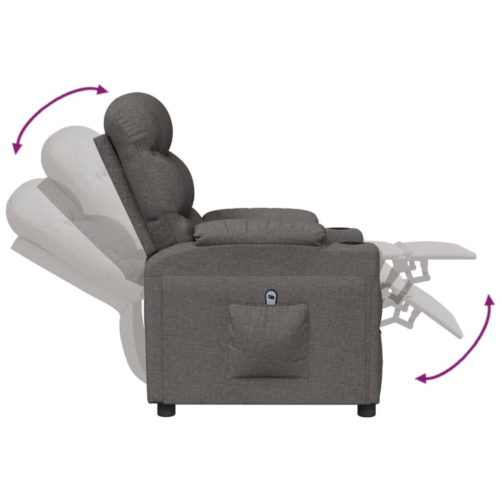 Fauteuil elektrisch verstelbaar stof donkergrijs