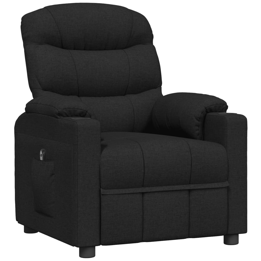 Fauteuil verstelbaar elektrisch stof zwart