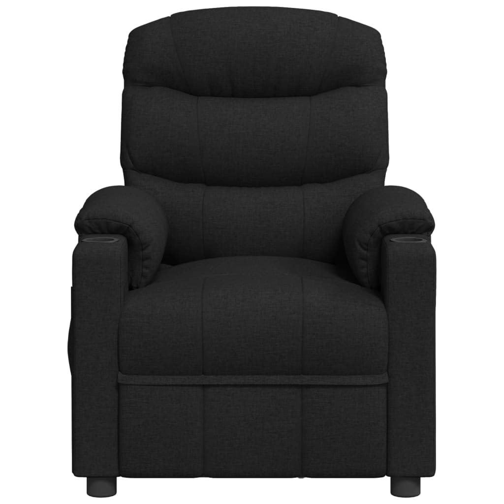 Fauteuil verstelbaar elektrisch stof zwart