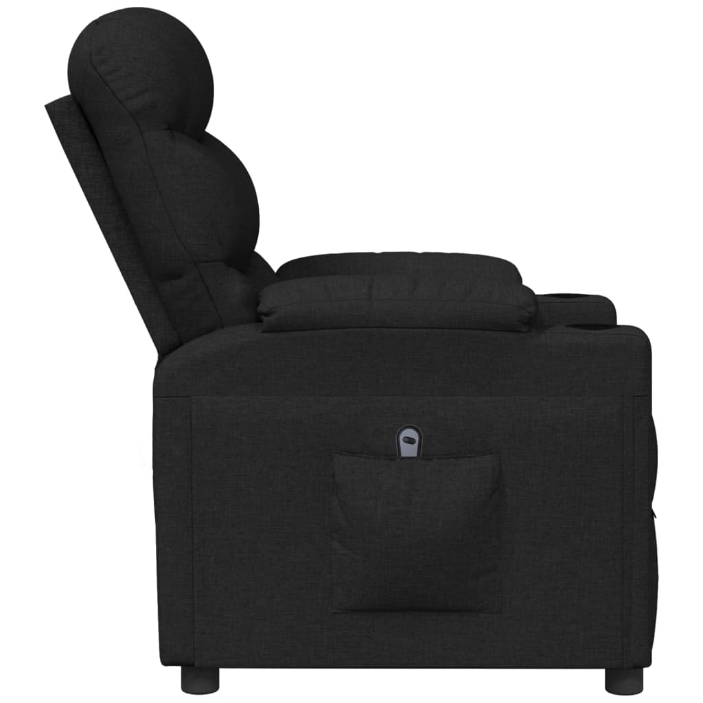 Fauteuil verstelbaar elektrisch stof zwart
