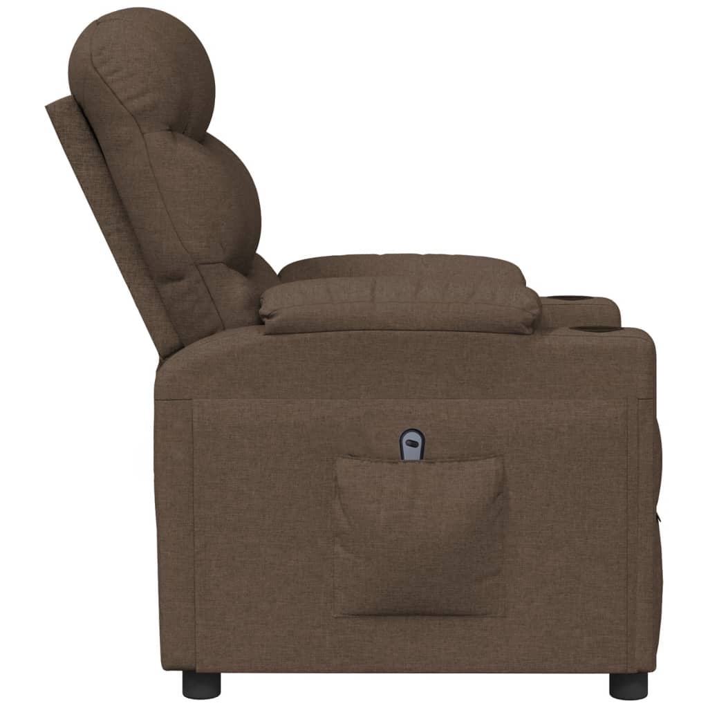 Fauteuil verstelbaar elektrisch stof bruin