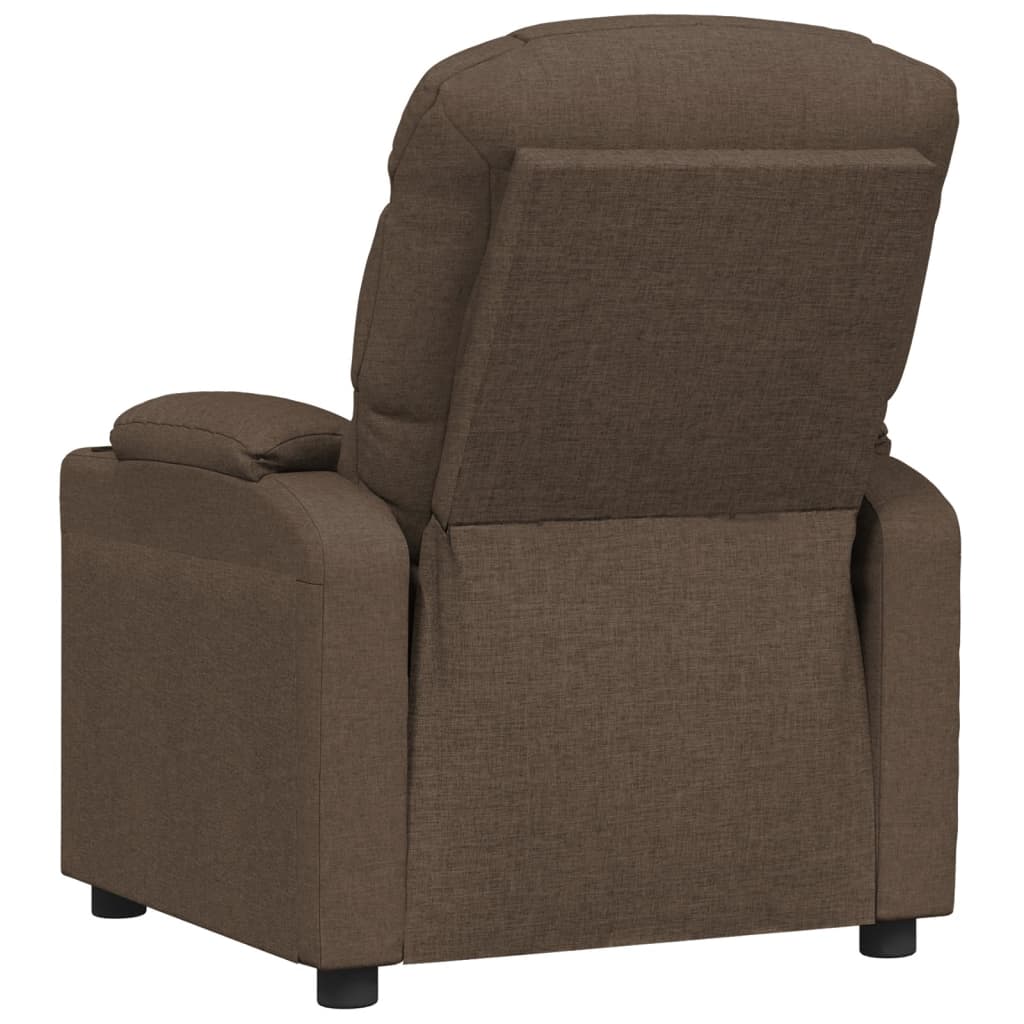 Fauteuil verstelbaar elektrisch stof bruin