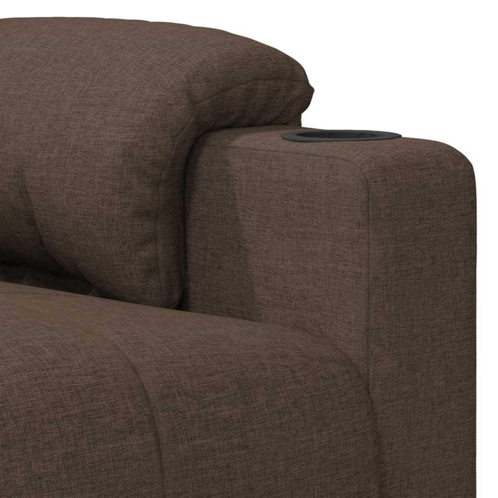Fauteuil verstelbaar elektrisch stof bruin