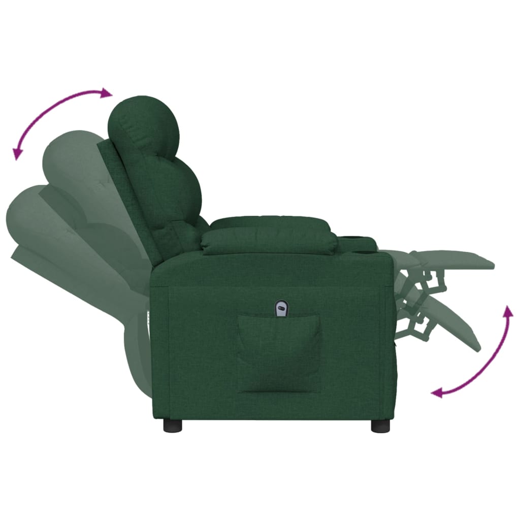 Fauteuil verstelbaar elektrisch stof donkergroen