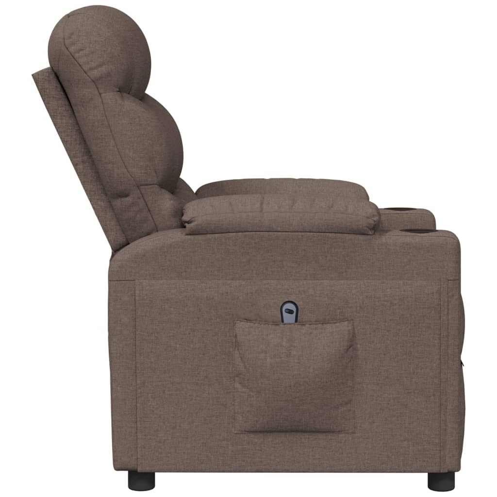 Fauteuil verstelbaar elektrisch stof taupe