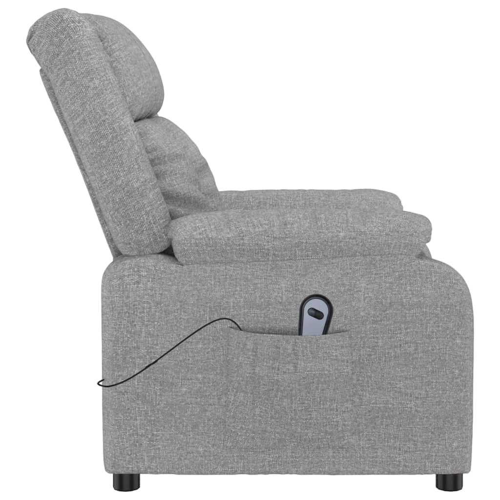 Fauteuil elektrisch verstelbaar stof lichtgrijs