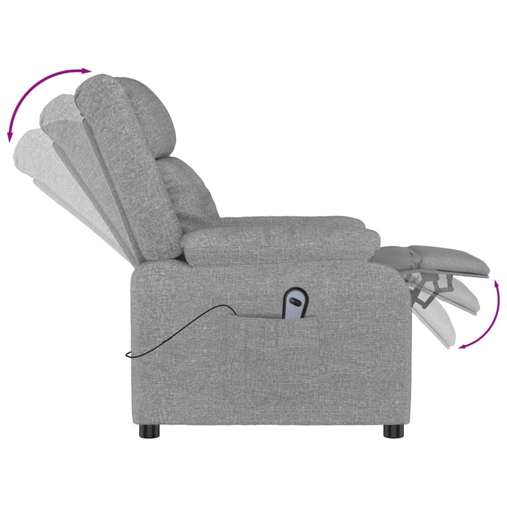 Fauteuil elektrisch verstelbaar stof lichtgrijs