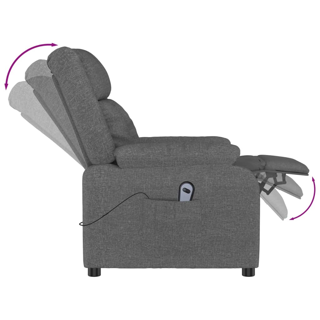 Fauteuil elektrisch verstelbaar stof donkergrijs