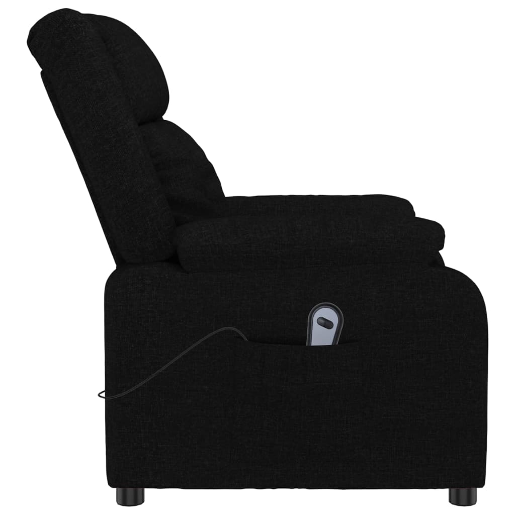 Fauteuil verstelbaar elektrisch stof zwart