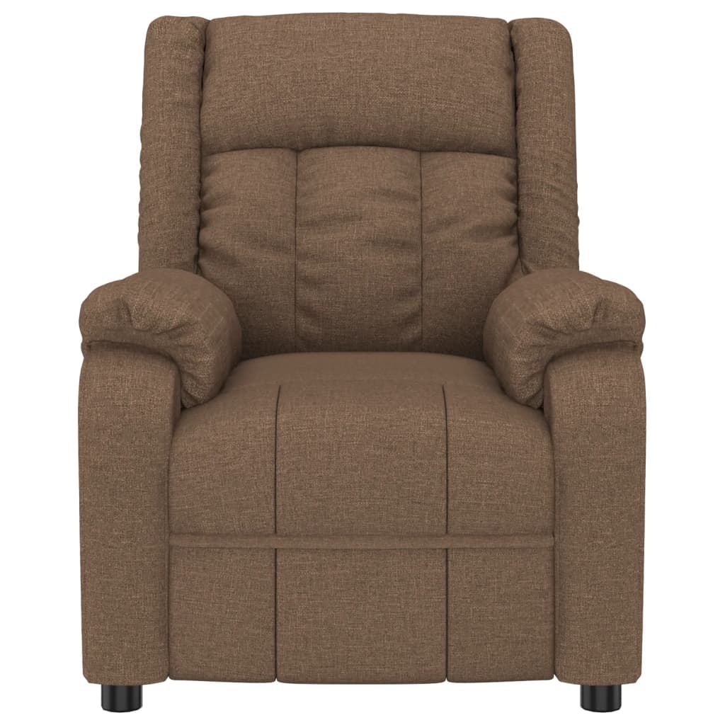 Fauteuil verstelbaar elektrisch stof bruin
