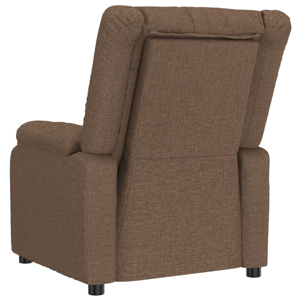 Fauteuil verstelbaar elektrisch stof bruin