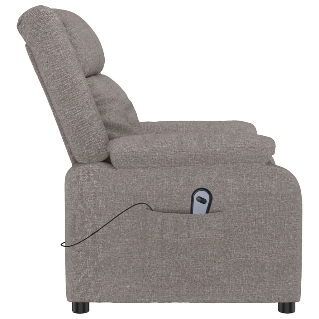 Fauteuil verstelbaar elektrisch stof taupe