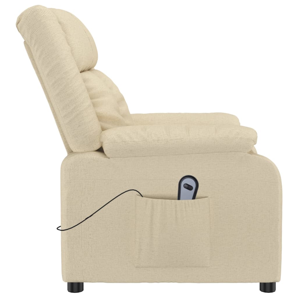 Fauteuil verstelbaar elektrisch stof crèmekleurig