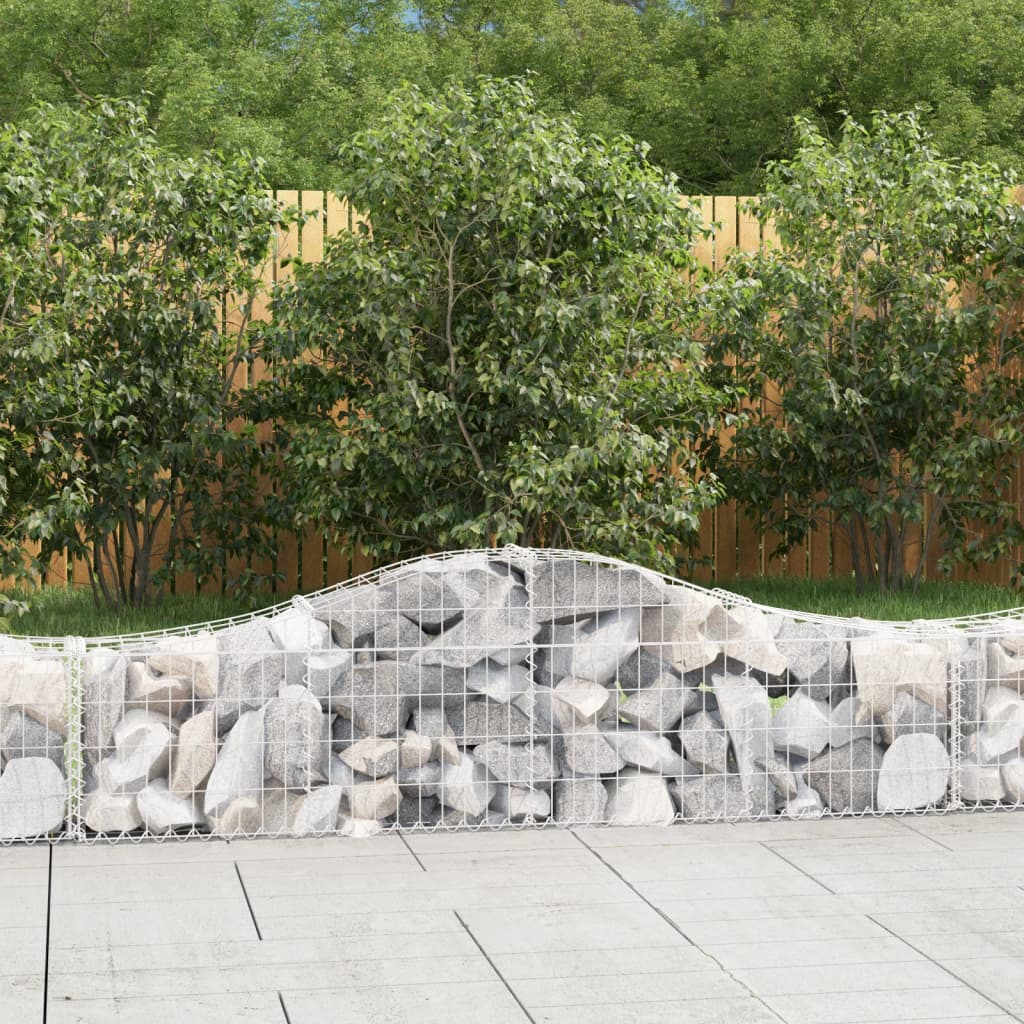 Schanskorven 2 St Gewelfd 200X30X40/60 Cm Gegalvaniseerd Ijzer 200 x 30 x 40/60 cm