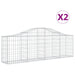 Schanskorven 2 St Gewelfd 200X30X60/80 Cm Gegalvaniseerd Ijzer 200 x 30 x 60/80 cm