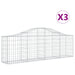 Schanskorven 3 St Gewelfd 200X30X60/80 Cm Gegalvaniseerd Ijzer 200 x 30 x 60/80 cm