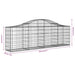 Schanskorven 4 St Gewelfd 200X30X60/80 Cm Gegalvaniseerd Ijzer 200 x 30 x 60/80 cm