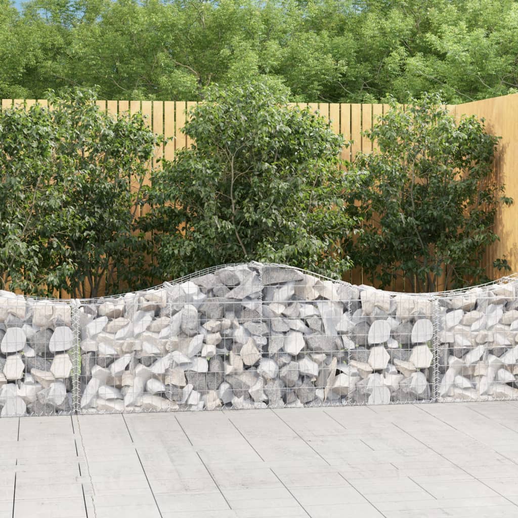 Schanskorven 4 St Gewelfd 200X30X60/80 Cm Gegalvaniseerd Ijzer 200 x 30 x 60/80 cm