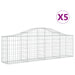Schanskorven 5 St Gewelfd 200X30X60/80 Cm Gegalvaniseerd Ijzer 200 x 30 x 60/80 cm