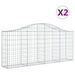 Schanskorven 2 St Gewelfd 200X30X80/100 Cm Gegalvaniseerd Ijzer 200 x 30 x 80/100 cm