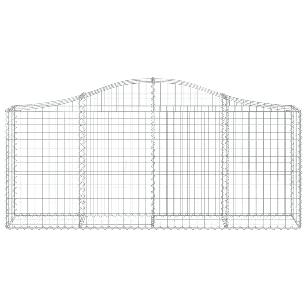 Schanskorven 2 St Gewelfd 200X30X80/100 Cm Gegalvaniseerd Ijzer 200 x 30 x 80/100 cm