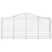 Schanskorven 2 St Gewelfd 200X30X80/100 Cm Gegalvaniseerd Ijzer 200 x 30 x 80/100 cm