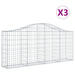 Schanskorven 3 St Gewelfd 200X30X80/100 Cm Gegalvaniseerd Ijzer 200 x 30 x 80/100 cm