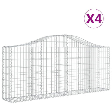 Schanskorven 4 St Gewelfd 200X30X80/100 Cm Gegalvaniseerd Ijzer 200 x 30 x 80/100 cm