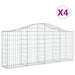 Schanskorven 4 St Gewelfd 200X30X80/100 Cm Gegalvaniseerd Ijzer 200 x 30 x 80/100 cm