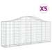 Schanskorven 5 St Gewelfd 200X30X80/100 Cm Gegalvaniseerd Ijzer 200 x 30 x 80/100 cm