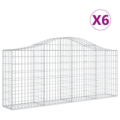 Schanskorven 6 St Gewelfd 200X30X80/100 Cm Gegalvaniseerd Ijzer 200 x 30 x 80/100 cm