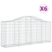 Schanskorven 6 St Gewelfd 200X30X80/100 Cm Gegalvaniseerd Ijzer 200 x 30 x 80/100 cm