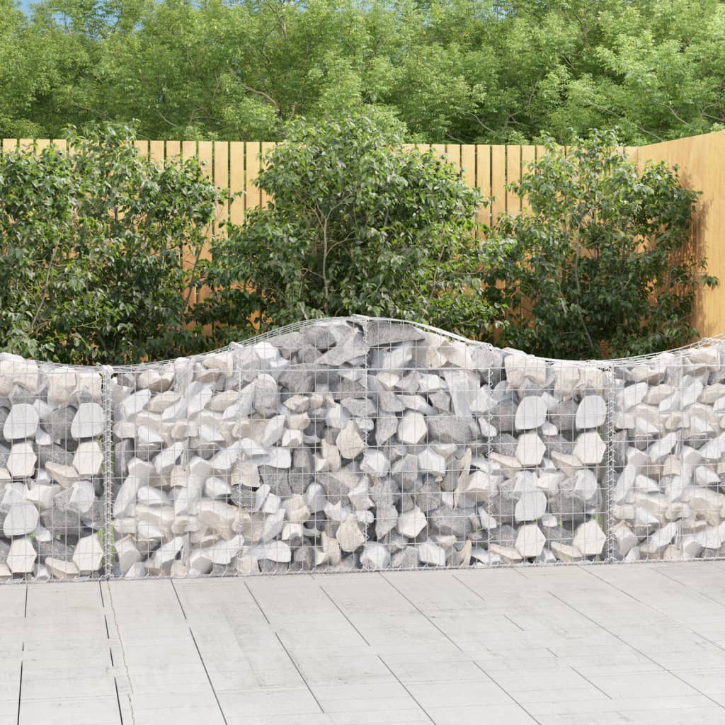 Schanskorven 6 St Gewelfd 200X30X80/100 Cm Gegalvaniseerd Ijzer 200 x 30 x 80/100 cm
