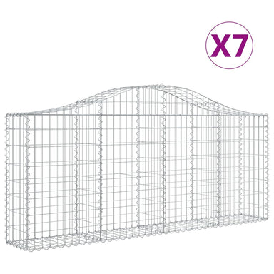 Schanskorven 7 St Gewelfd 200X30X80/100 Cm Gegalvaniseerd Ijzer 200 x 30 x 80/100 cm
