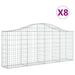 Schanskorven 8 St Gewelfd 200X30X80/100 Cm Gegalvaniseerd Ijzer 200 x 30 x 80/100 cm