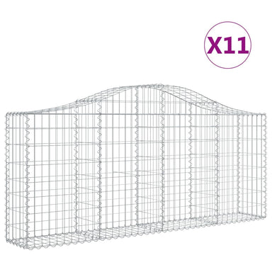 Schanskorven 11 St Gewelfd 200X30X80/100 Cm Ijzer 200 x 30 x 80/100 cm