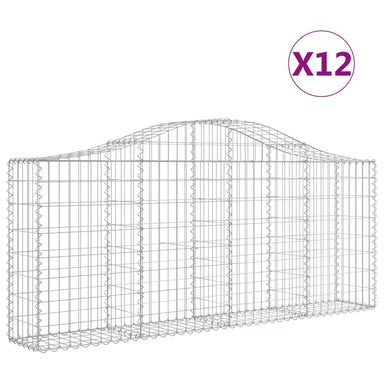 Schanskorven 12 St Gewelfd 200X30X80/100 Cm Ijzer 200 x 30 x 80/100 cm