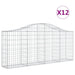 Schanskorven 12 St Gewelfd 200X30X80/100 Cm Ijzer 200 x 30 x 80/100 cm