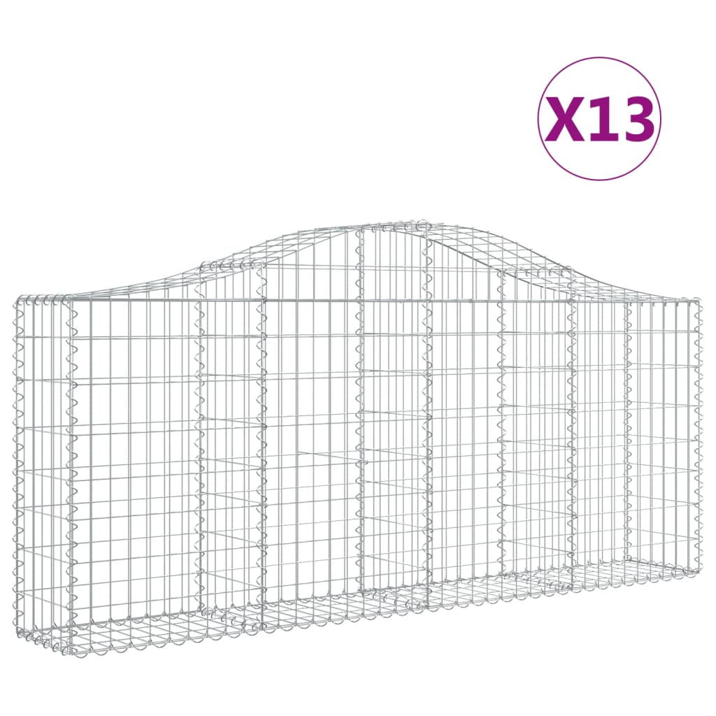 Schanskorven 13 St Gewelfd 200X30X80/100 Cm Ijzer 200 x 30 x 80/100 cm