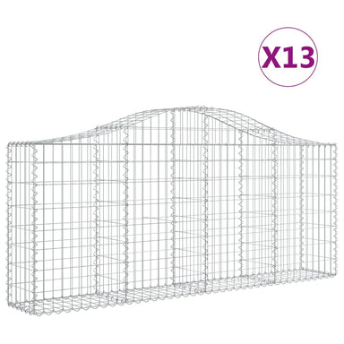 Schanskorven 13 St Gewelfd 200X30X80/100 Cm Ijzer 200 x 30 x 80/100 cm